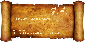 Fikker Adalbert névjegykártya